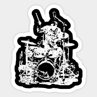 Drummer In Action Sticker